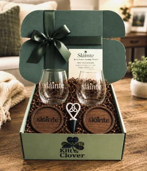 Sláinte Wine Glass Gift Box